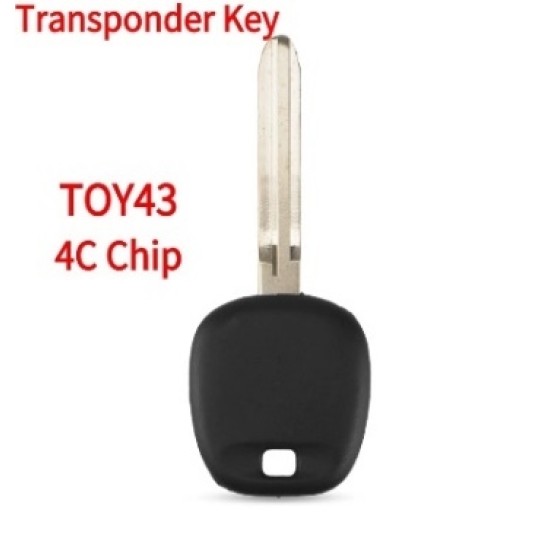 Toyota TOY43 Transponder Key (4C Chip)(Aftermarket chip/OEM chip )(No logo)